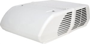 Coleman-Mach 45203-0762 Mach 10 Signature Series Low-Profile Air Conditioner with Wood Skid - 13,500 BTU, Textured White